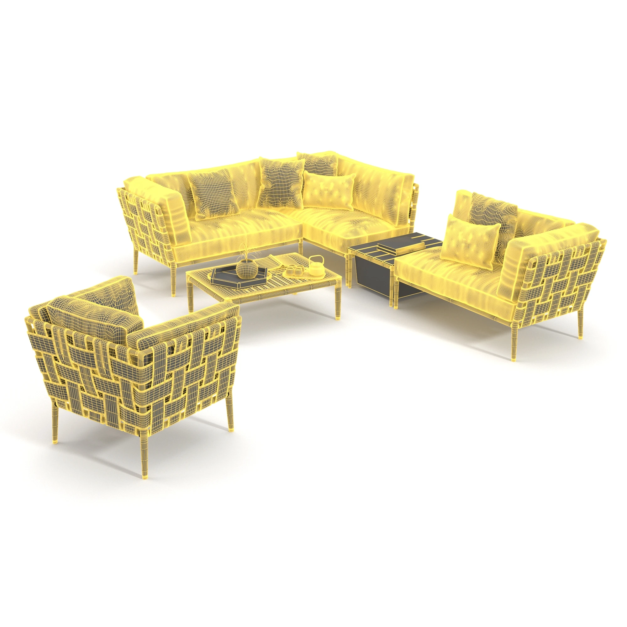 Cane Line Conic Moduler Sofa Set 3D Model_07